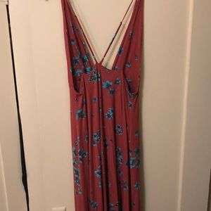 Free People plunging neckline maxi dress.
